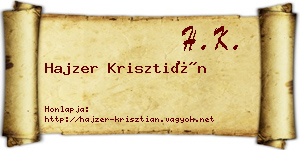 Hajzer Krisztián névjegykártya